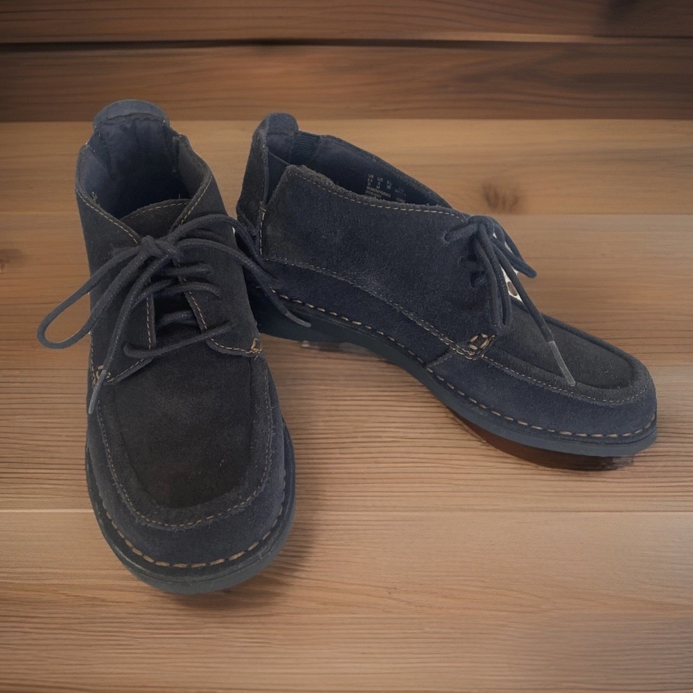 Clarks Womens 15260 Chukka Lace Up Navy Blue Suede Ankle Boots Size 5M 2015‎